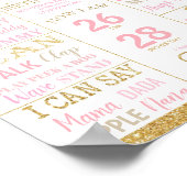 Twinkle Stars Eerste verjaardag Mijlpaal Geboorte  Poster (Hoek)