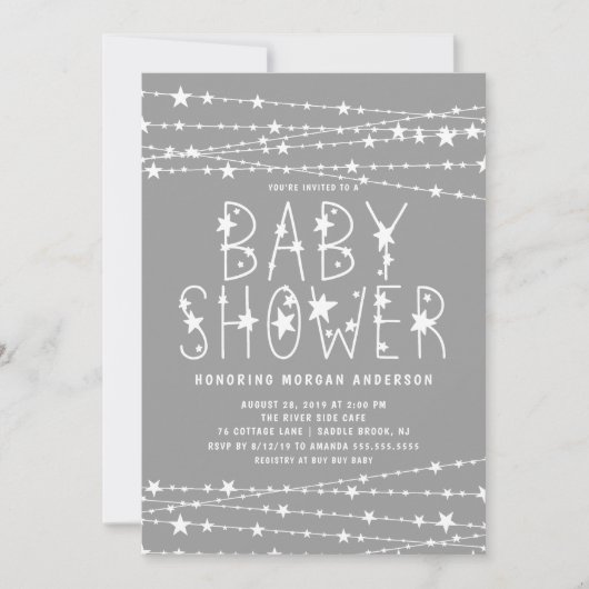 Twinkle Stars Geslacht Neutraal Baby shower Kaart (Voorkant)