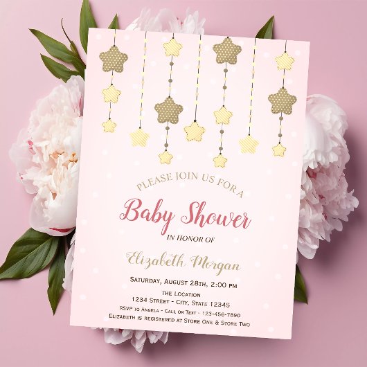 Twinkle Stars Geslacht Stippen Baby shower onthull Kaart