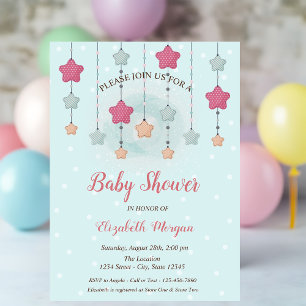 Twinkle Stars Geslacht Weinig Stippen Baby shower Kaart