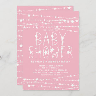 Twinkle Stars Girl Baby shower Kaart