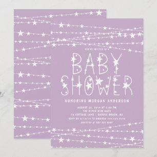 Twinkle Stars Girl Baby shower Kaart