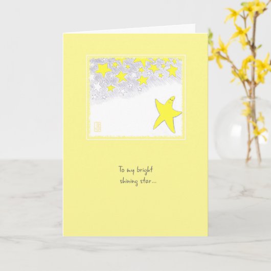 Twinkle Stars Inspirerend groet Kaart (Gele Bloem)