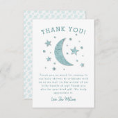 Twinkle Stars Moon Baby shower Bedankkaart (Voorkant / Achterkant)