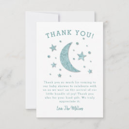Twinkle Stars Moon Baby shower Bedankkaart