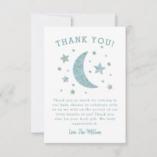 Twinkle Stars Moon Baby shower Bedankkaart