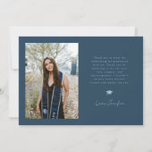 Twinkle Stars Navy Blue Grad Multi Foto Bedankt Aankondiging (Achterkant)