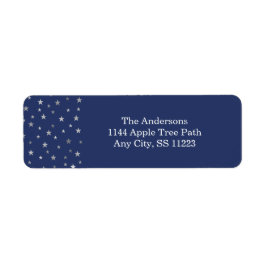 Twinkle Stars Navy Silver baby shower retour toevo Etiket