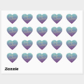 Twinkle Stars Ombre' Blauwgroen Paarse bruiloft Hart Sticker (Vel)