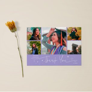 Twinkle Stars Paarse Grad Multi Foto Dank Je Aankondiging