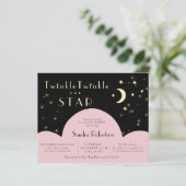 Twinkle Stars Shining | Baby shower Zwarte begroti (Staand voorkant)