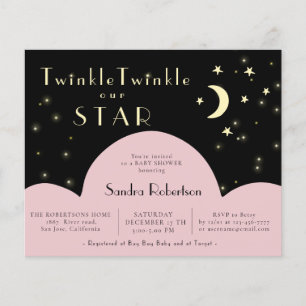 Twinkle Stars Shining Baby shower Zwarte begroti