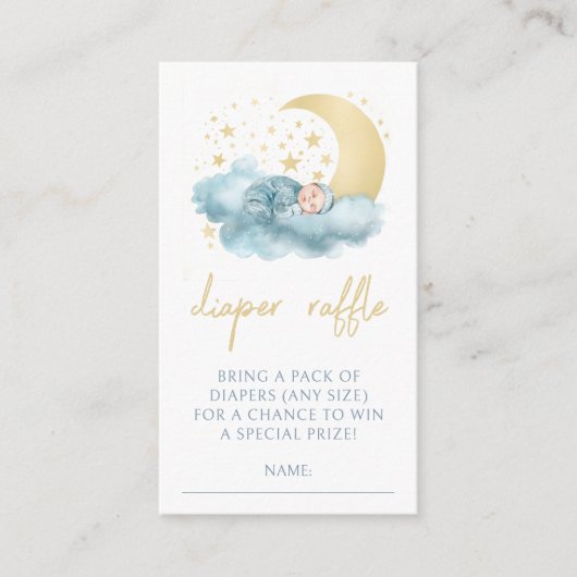 Twinkle ster baby jongen douche luier verloting ka informatiekaartje (Voorkant)