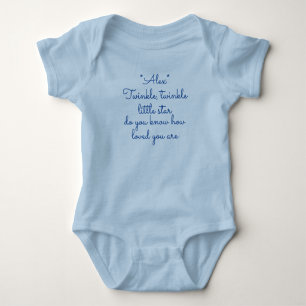 Twinkle sterren baby-koetskostuum, monogrammatisch romper