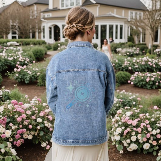 Twinkle-sterren, baken van het grenzeloze digitale denim jacket (Huwelijk Achterkant)