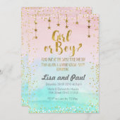 Twinkle-sterren onthullen uitnodiging voor geslach (Voorkant / Achterkant)