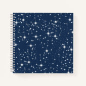 Twinkle sterren op Navy Blue Notitieboek (Voorkant)