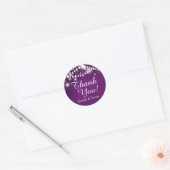 Twinkle String Lights Dank u paarse Ronde Sticker (Envelop)
