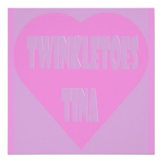 Twinkle tenen Tina roze en mauve pastels hart Perfect Poster (Voorkant)