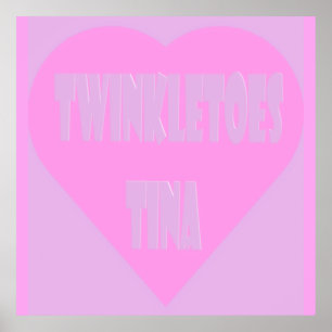 Twinkle tenen Tina roze en mauve pastels hart Poster