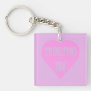 Twinkle tenen Tina roze en mauve pastels hart Sleutelhanger