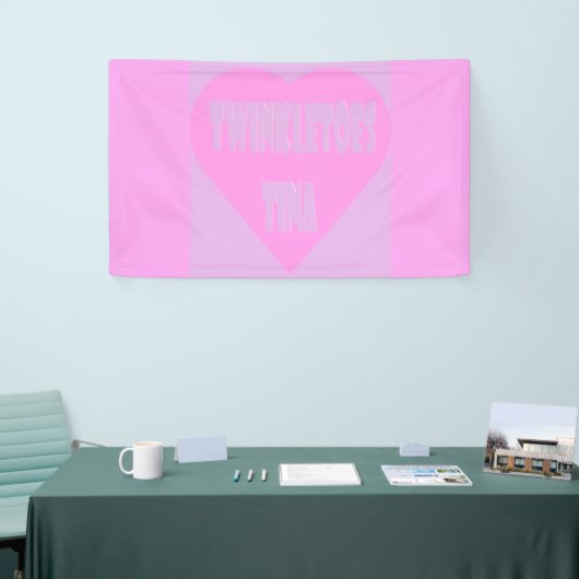 Twinkle tenen Tina roze en mauve pastels hart Spandoek (Beurs)