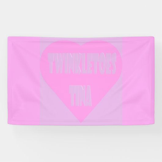 Twinkle tenen Tina roze en mauve pastels hart Spandoek (Horizontaal)