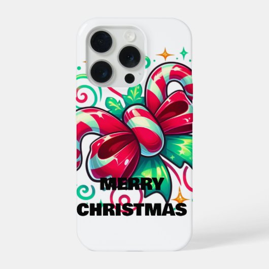 Twinkle Tied: Candy Cane Cheer iPhone Hoesje (Achterkant)