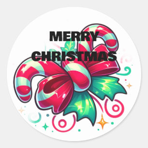 Twinkle Tied: Candy Cane Cheer Ronde Sticker