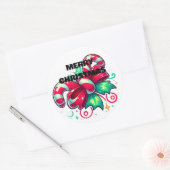 Twinkle Tied: Candy Cane Cheer Ronde Sticker (Envelop)