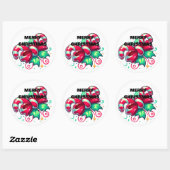 Twinkle Tied: Candy Cane Cheer Ronde Sticker (Vel)