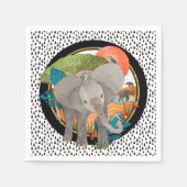 TWINKLE-TOES SAFARI-olifant Napkins Servet (Voorkant)