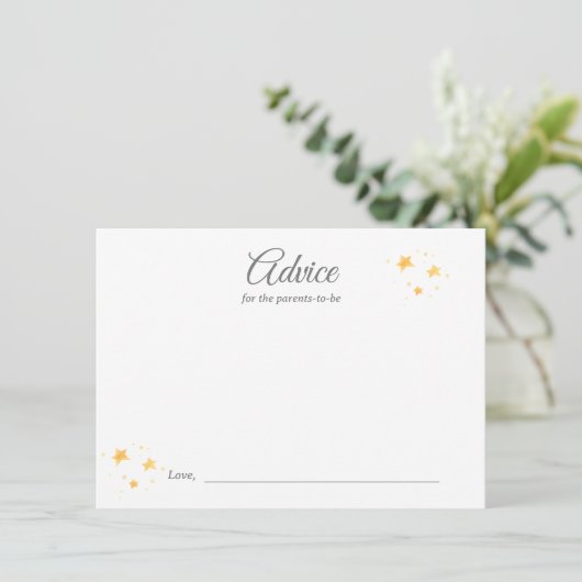 Twinkle Twinkle Advies voor Baby shower Activiteit Informatiekaartje (Staand voorkant)
