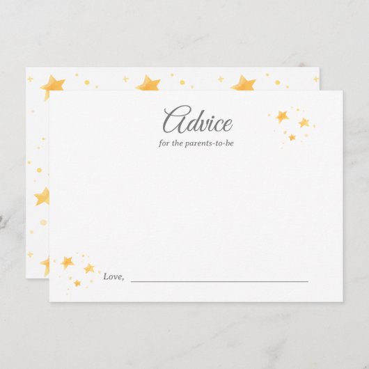 Twinkle Twinkle Advies voor Baby shower Activiteit Informatiekaartje (Voorkant / Achterkant)