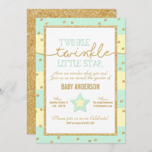 Twinkle Twinkle Aqua Yellow Gold Gender onthulling Kaart