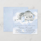 Twinkle Twinkle Baby Boy Elephant Baby shower Kaart (Voorkant / Achterkant)