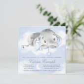 Twinkle Twinkle Baby Boy Olifant Baby Shower Kaart (Staand voorkant)