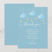 Twinkle Twinkle Baby Boy Shower Dank je gedicht Bedankkaart (Voorkant / Achterkant)