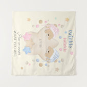 Twinkle Twinkle Baby Geslacht Reveal Teddybeer Wandkleed (Voorkant (horizontaal))