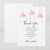 Twinkle Twinkle Baby Girl Shower Dank je gedicht Bedankkaart (Voorkant / Achterkant)