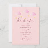 Twinkle Twinkle Baby Meisje Roze Dank u Gedicht Bedankkaart (Voorkant)