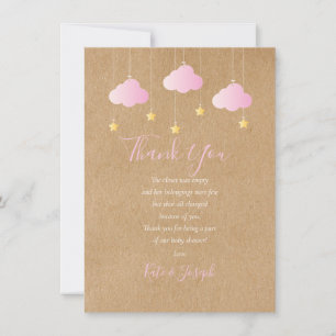Twinkle Twinkle Baby Meisje Shower Bedankt Gedicht