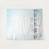 Twinkle Twinkle Baby Shower Achtergrond Blauw Wandkleed (Voorkant (horizontaal))