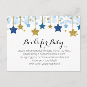 Twinkle Twinkle Baby shower - Breng een boekentuss Uitnodiging Briefkaart