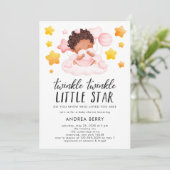 Twinkle Twinkle Baby shower Girl Kaart (Staand voorkant)