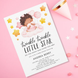 Twinkle Twinkle Baby shower Girl Kaart