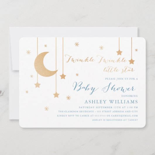 Twinkle Twinkle Baby shower Invitation Kaart (Voorkant)