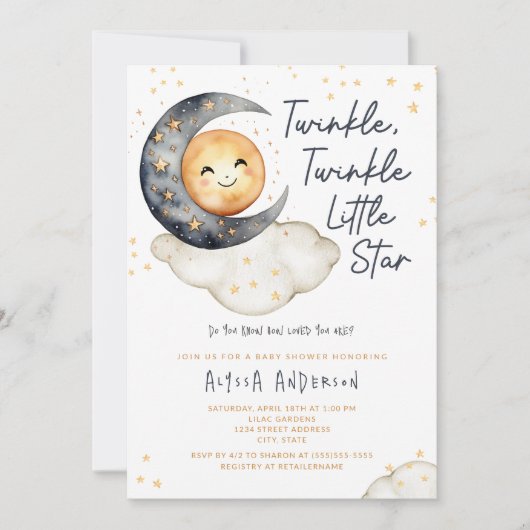 Twinkle Twinkle Baby shower Kaart (Voorkant)