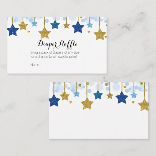 Twinkle Twinkle Baby shower - Luier Raffle Kaart (Voorkant / Achterkant)