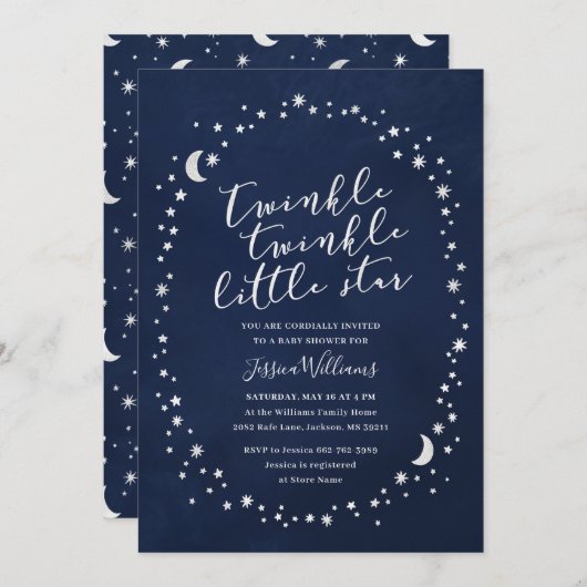 Twinkle-twinkle Baby shower met kleine ster Kaart (Voorkant / Achterkant)